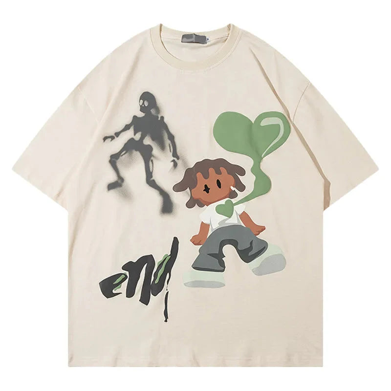 Oversized Graffiti Print T-Shirt