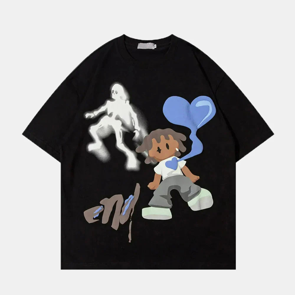 Oversized Graffiti Print T-Shirt