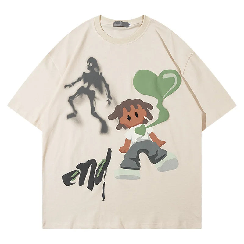 Oversized Graffiti Print T-Shirt